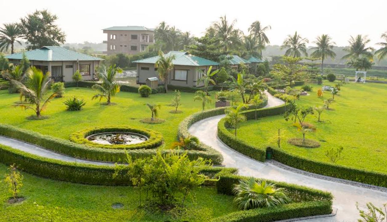 Resort garden and cottages